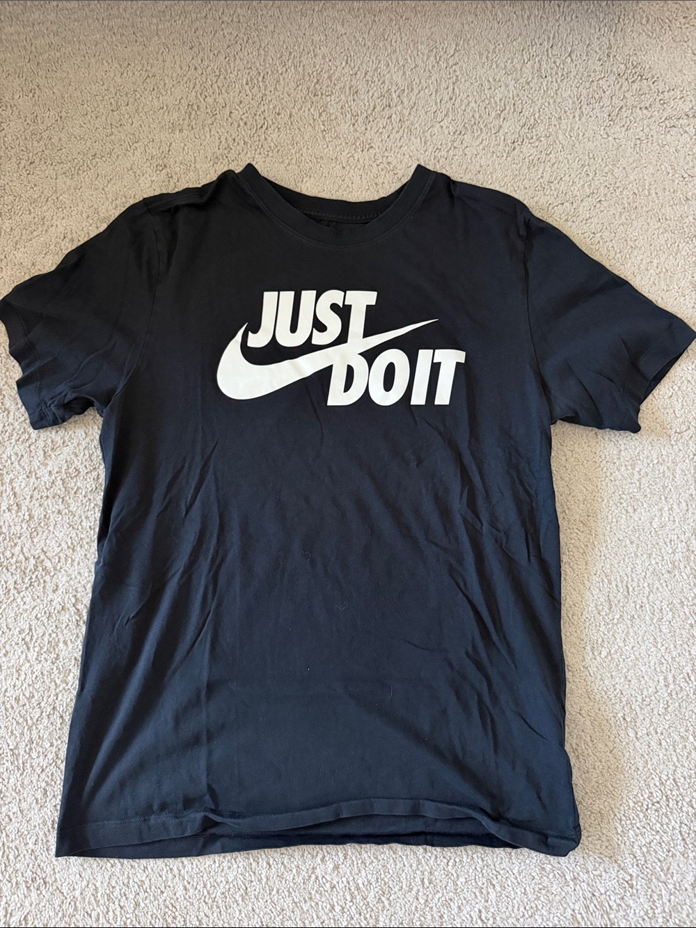 Nike Black T-Shirt with White 'Just Do It' Logo